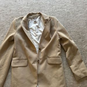 H&M Tan Blazer Structured Suit Jacket